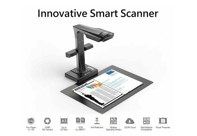 CZUR ET18 Pro Smart Book Document Scanner LCD Screen, WIFI Fast OCR Reader for PC
